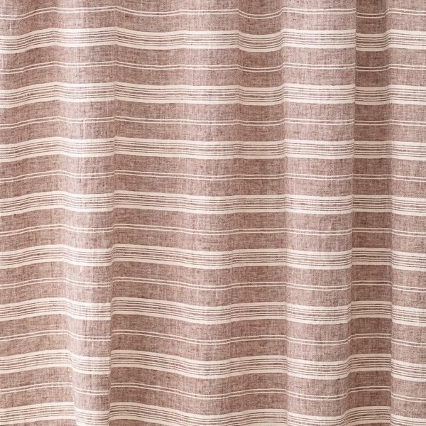 linenme Linen Fabric Sample Cacao White Multi Striped