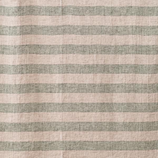 Linenme Linen Fabric Sample Forest Green Natural Boston