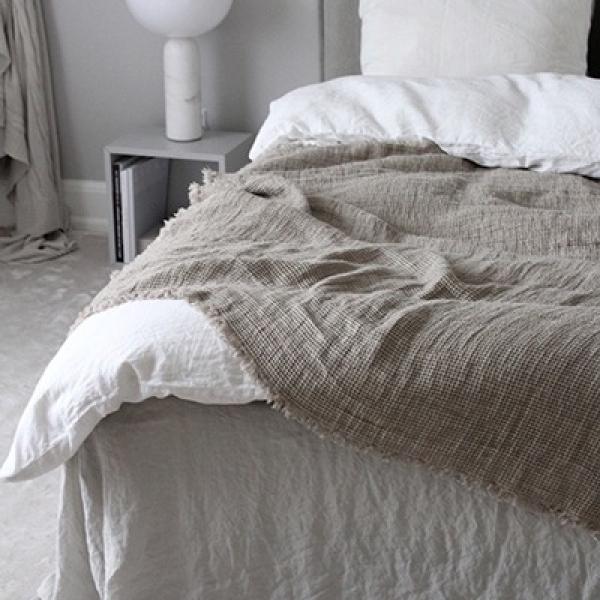 Linenme Linen Fabric Sample Natural Washed Waffle Big