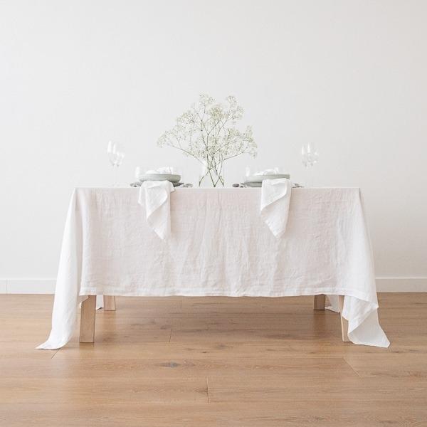 Linenme Linen Fabric Sample Optical White Stone Washed