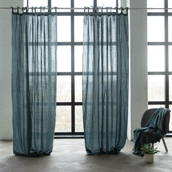 Linenme Linen Fabric Washed Balsam Green Stone Washed