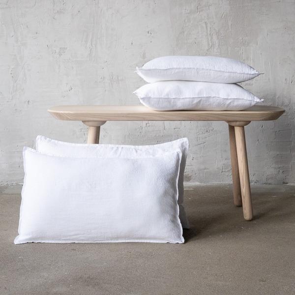 Linenme Linen Fabric Washed Optical White Stone Washed