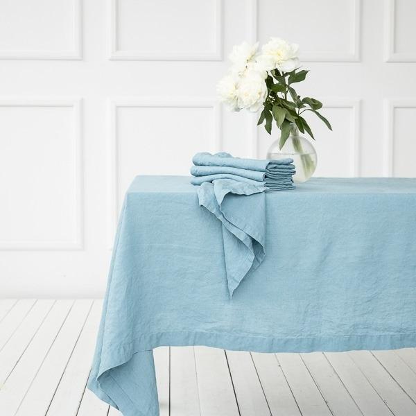 Linenme Linen Fabric Washed Stone Blue Stone Washed