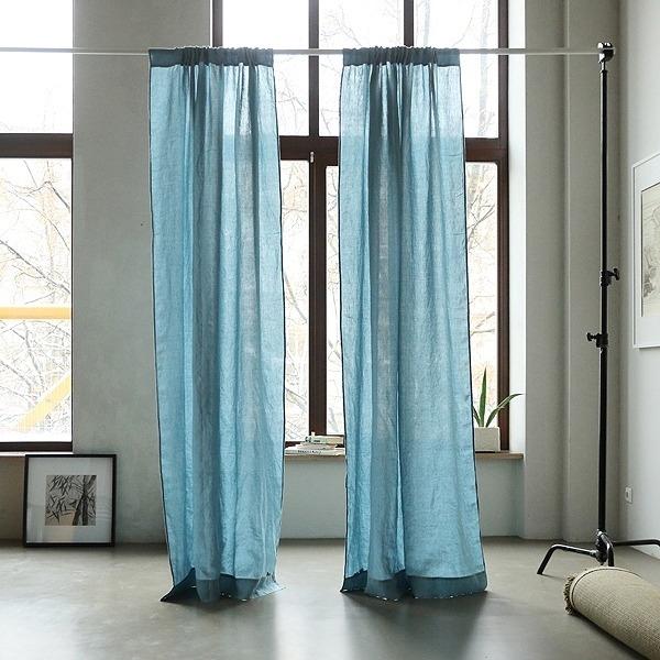 Linenme Linen Fabric Washed Stone Blue Stone Washed