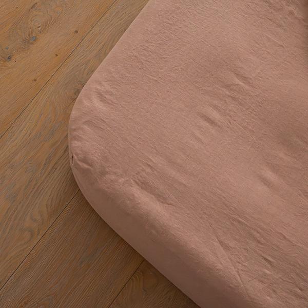 Linenme Linen Fitted Sheet Vintage Rose Stone Washed