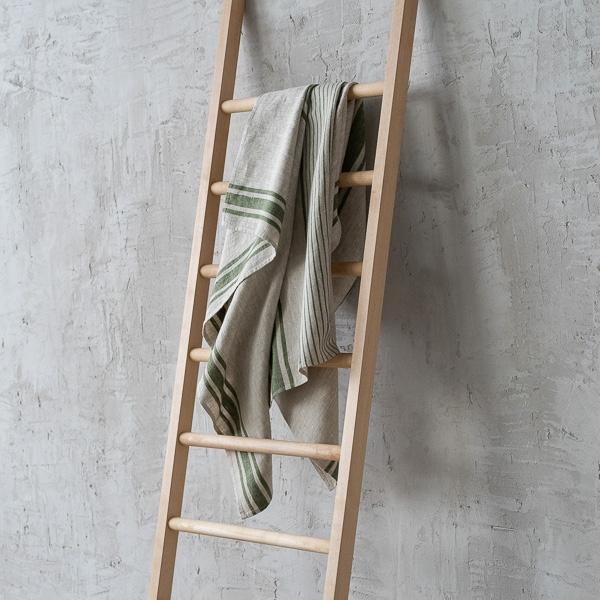 Linenme Linen Huckaback Bath Towel Forest Green Provence