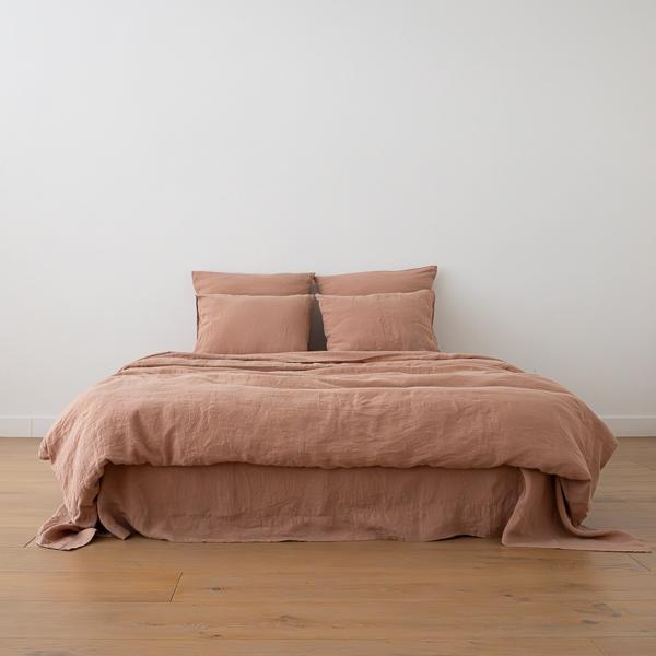 Linenme Linen Pillow Case Vintage Rose Stone Washed