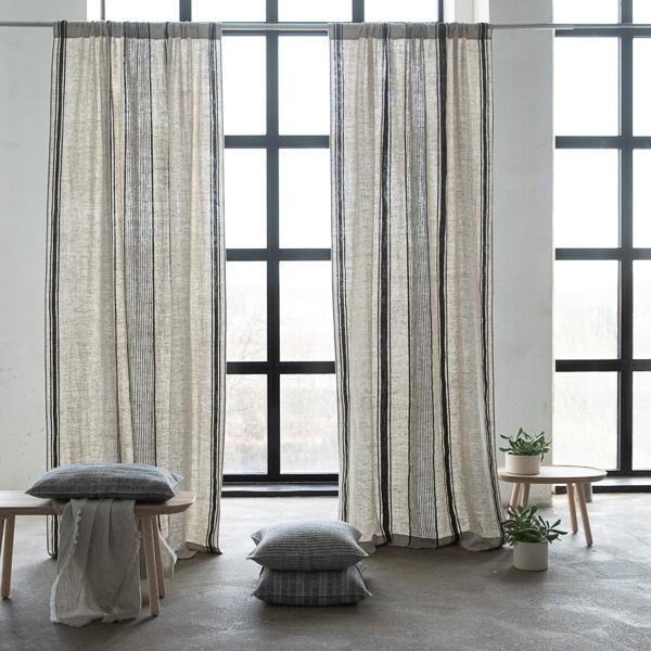 Linenme Linen Rod Pocket Curtain Panel Black Provence