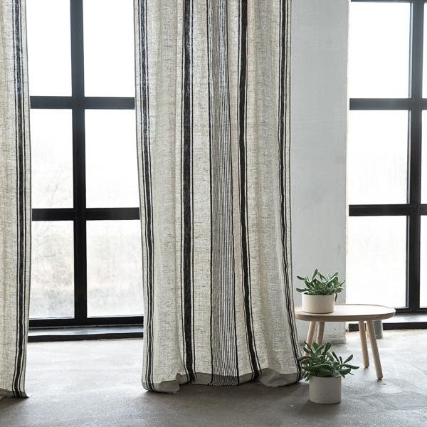 Linenme Linen Rod Pocket Curtain Panel Black Provence