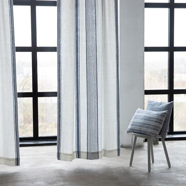 Linenme Linen Rod Pocket Curtain Panel Indigo Tuscany