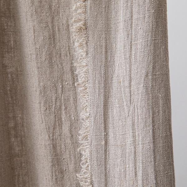 Linenme Linen Rod Pocket Curtain Panel Natural Terra Fringe