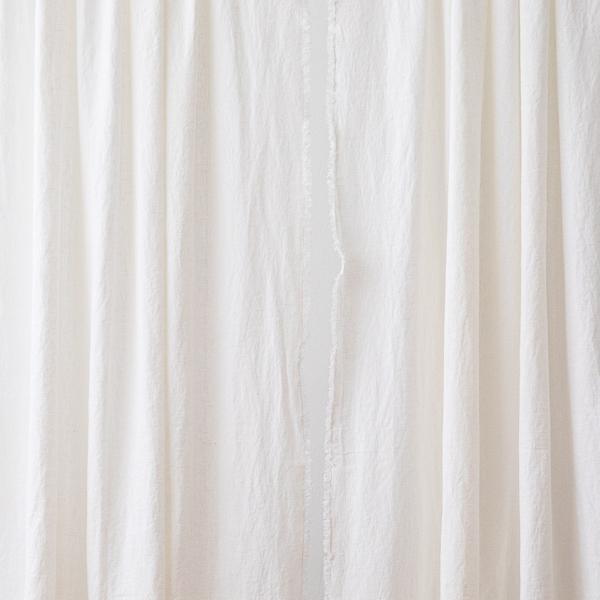 Linenme Linen Rod Pocket Curtain Panel Off White Terra Fringe