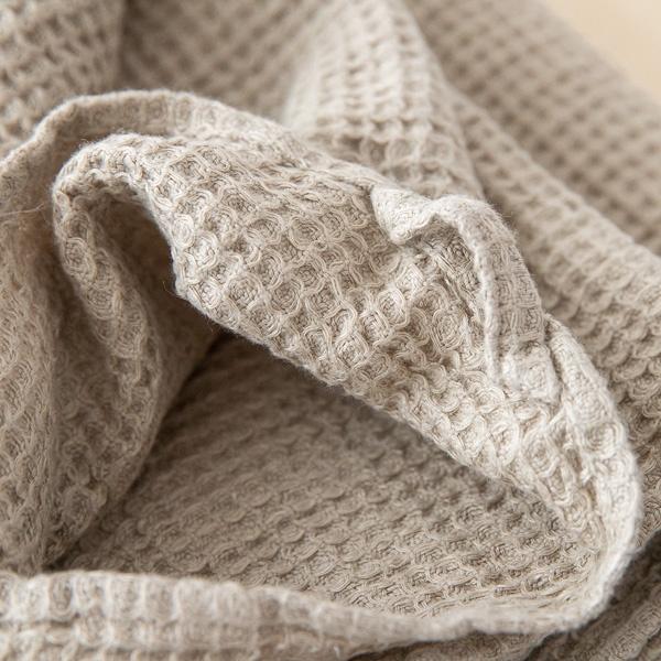 Linenme Linen Waffle Big Set Of Hand Towels Set Natural