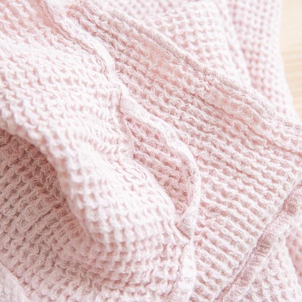 Linenme Linen Waffle Big Set Of Hand Towels Set Rosa