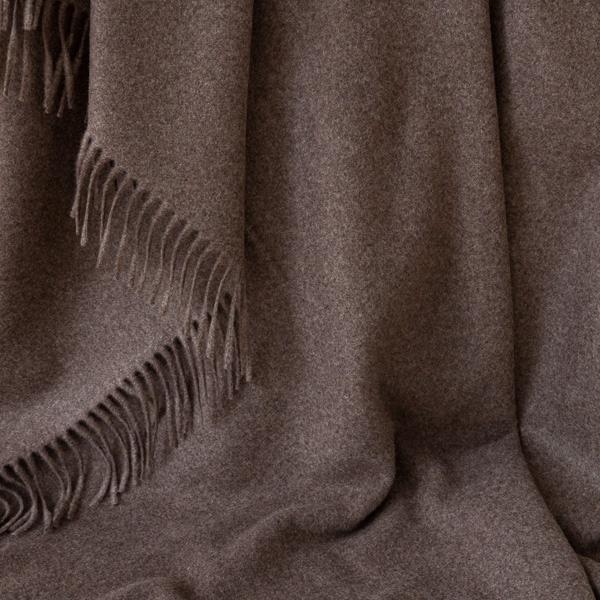 Linenme 100% Cashmere Throw Vesuvio Brown