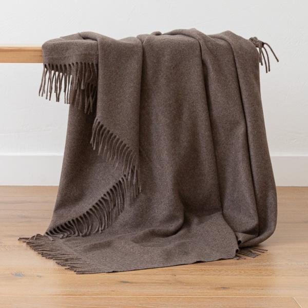 linenme 100% Cashmere Throw Vesuvio Brown