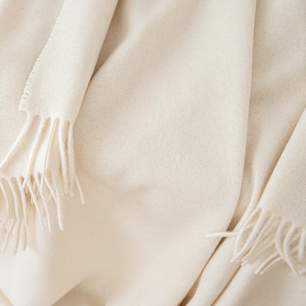 Linenme 100% Cashmere Throw Vesuvio Ivory