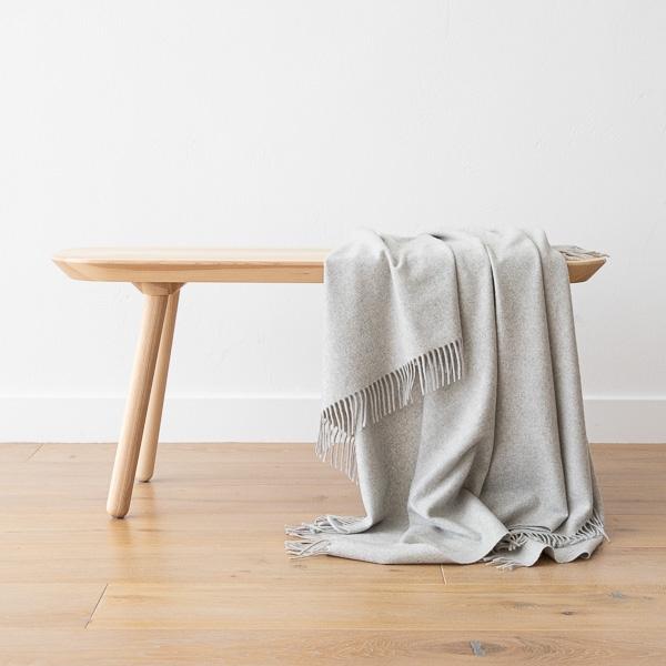 Linenme 100% Cashmere Throw Vesuvio Silver