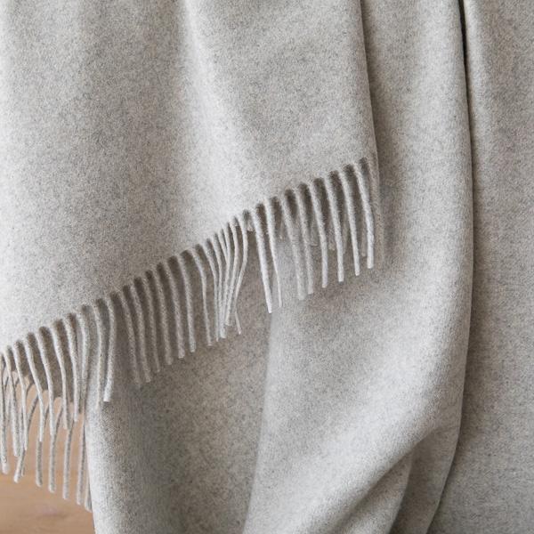 Linenme 100% Cashmere Throw Vesuvio Silver