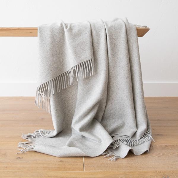 linenme 100% Cashmere Throw Vesuvio Silver