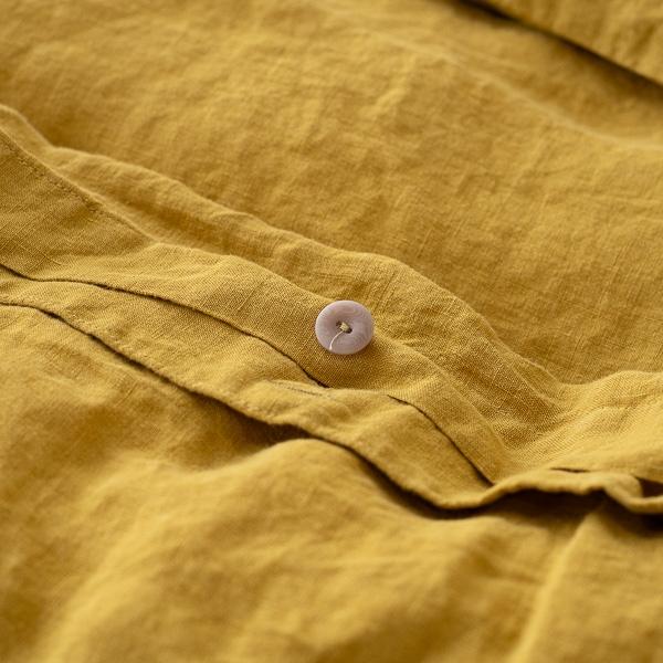 Linenme Antique Gold Linen Duvet Stone Washed