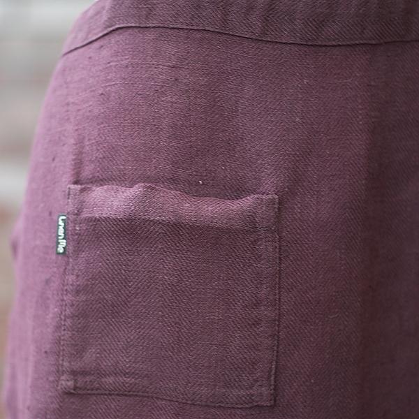 Linenme Apron Aubergine Linen Lara