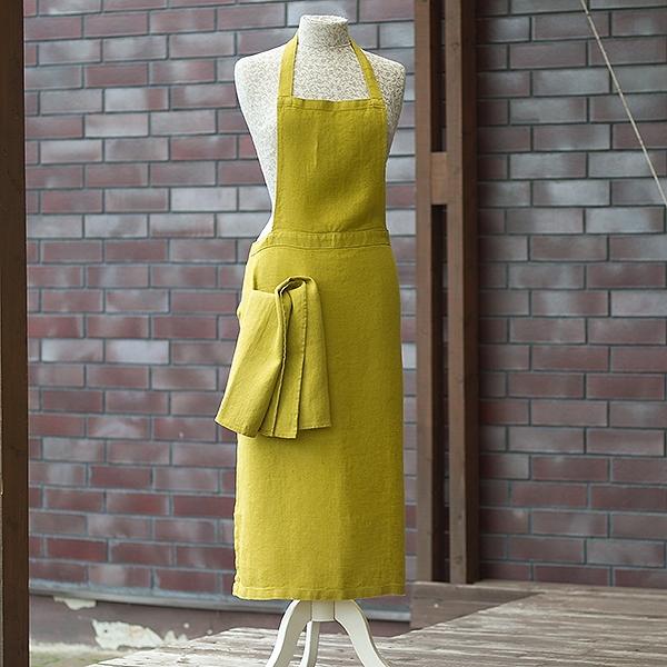 Linenme Apron Citrine Linen Lara