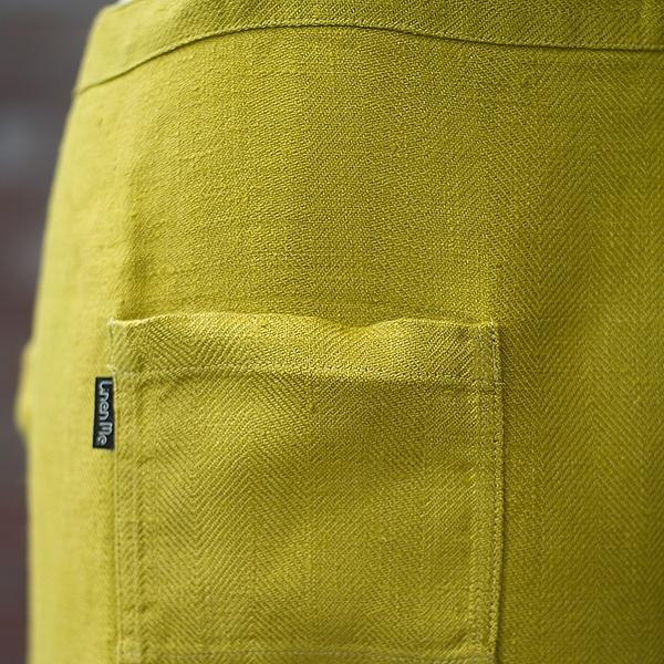 Linenme Apron Citrine Linen Lara