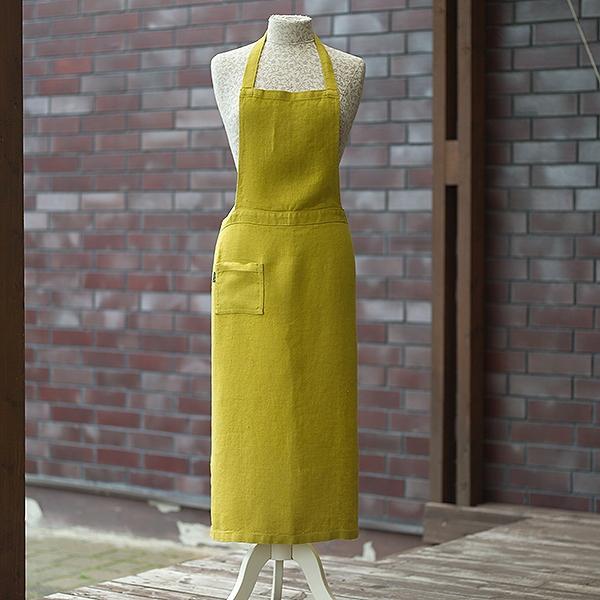 linenme Apron Citrine Linen Lara