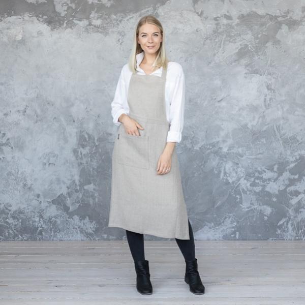 Linenme Apron Natural Linen Lara