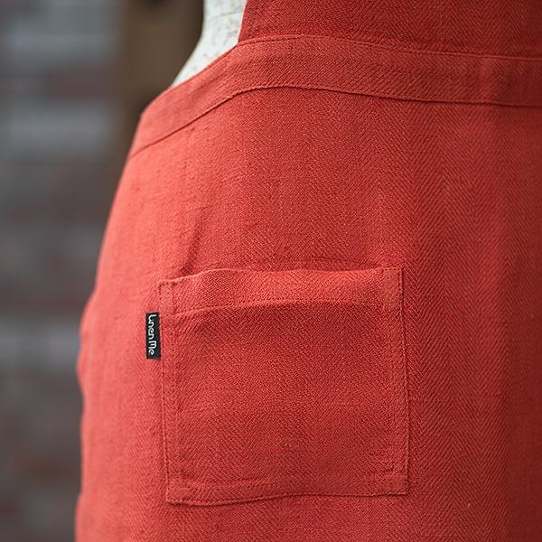 Linenme Apron Orange Linen Lara