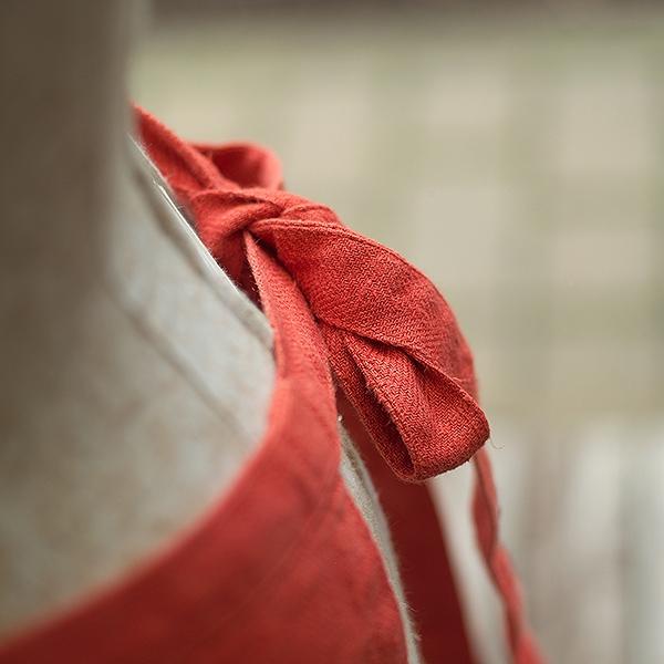 Linenme Apron Orange Linen Lara