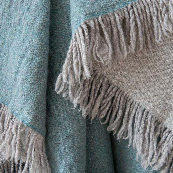 Linenme Aqua Extra Fine Merino Wool Throw Marcus