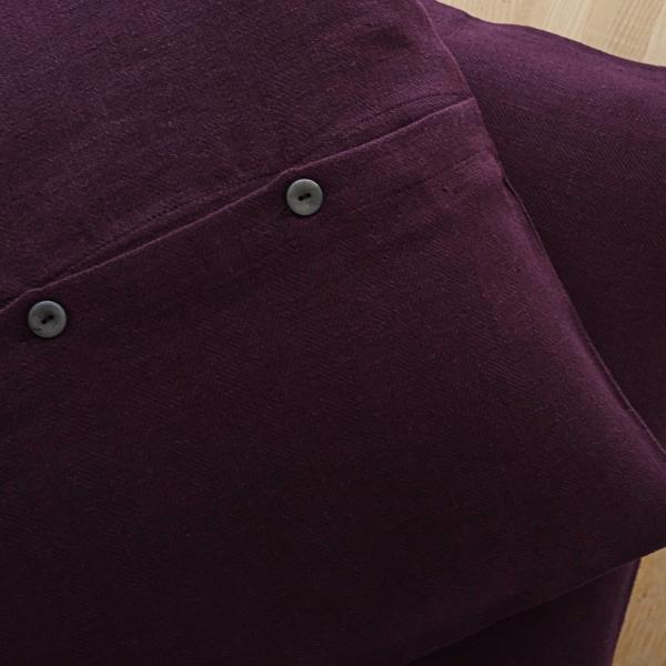 Linenme Aubergine Linen Cushion Cover Lara