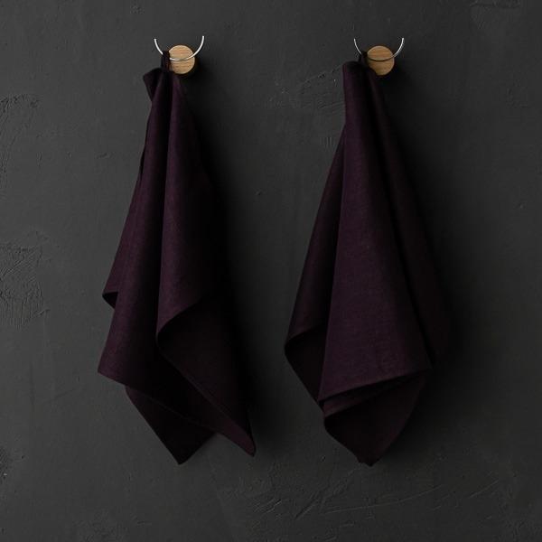 Linenme Aubergine Linen Fabric Lara Prewashed
