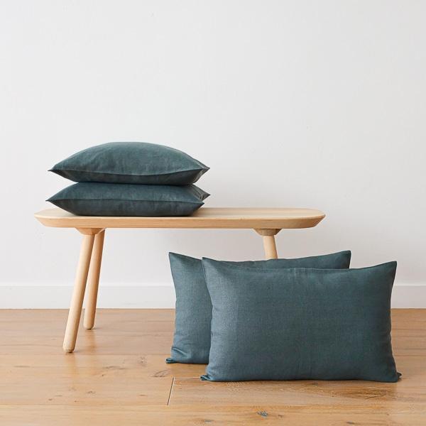 linenme Balsam Green Linen Cushion Cover Lara