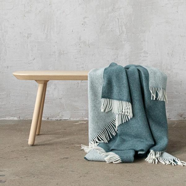 Linenme Balsam Green Wool Throw Roberto