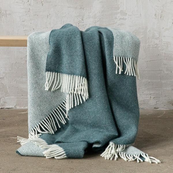 linenme Balsam Green Wool Throw Roberto