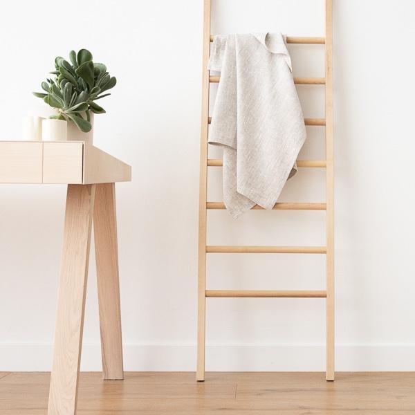 Linenme Bath Towel Birch Linen Francesca