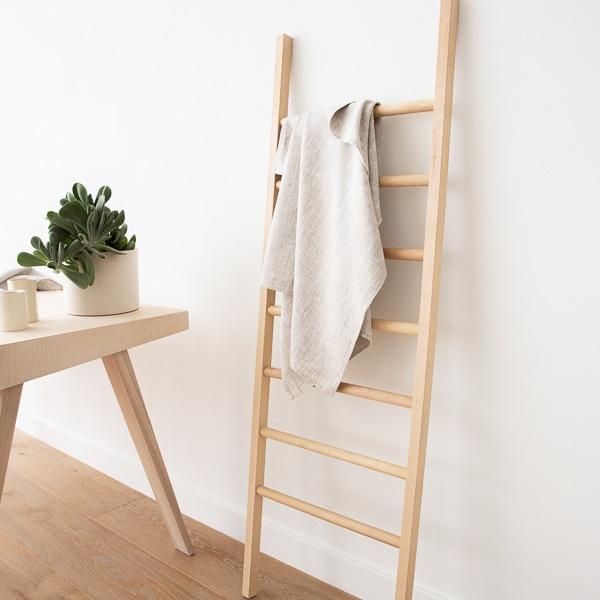 Linenme Bath Towel Birch Linen Francesca