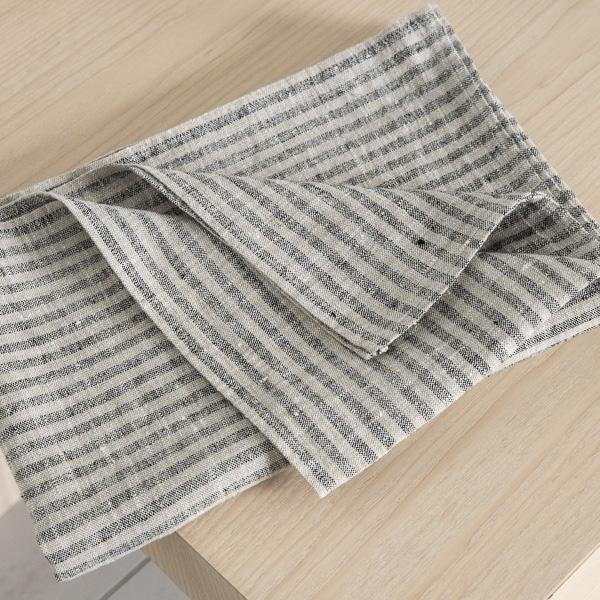 Linenme Bath Towel Black Natural Linen Brittany