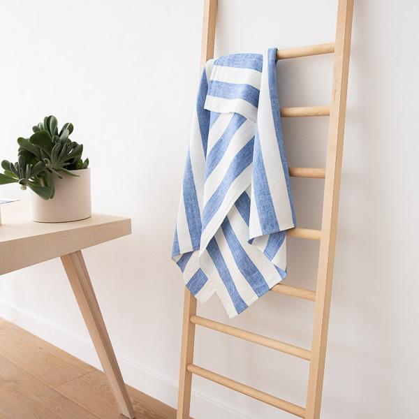 Linenme Bath Towel Blue Linen Philippe