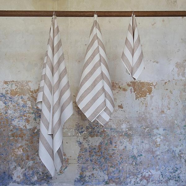 Linenme Bath Towel Off White Grey Linen Philippe