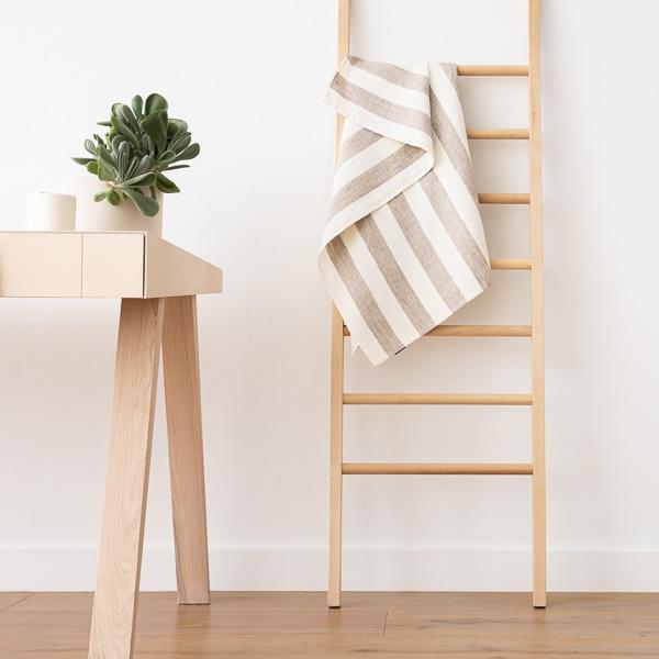 linenme Bath Towel Off White Grey Linen Philippe