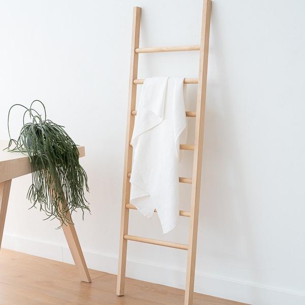 Linenme Bath Towel White Linen Cotton Mix Wafer