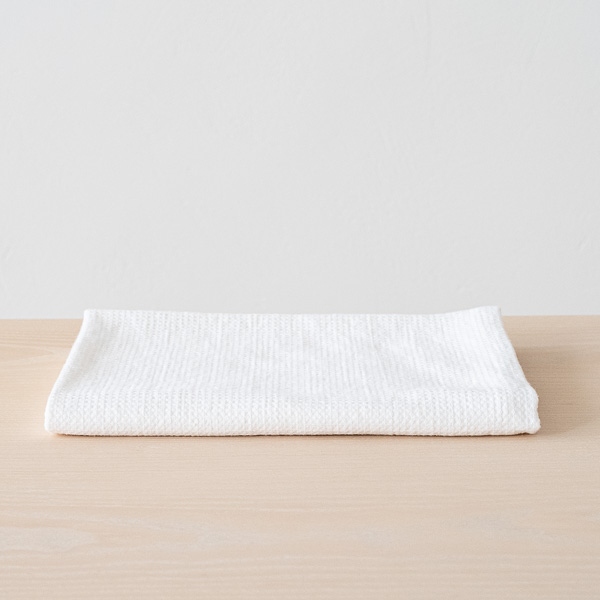 linenme Bath Towel White Linen Cotton Mix Wafer