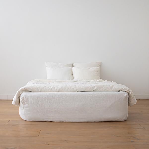 Linenme Bed Linen Fitted Sheet Ivory Crushed