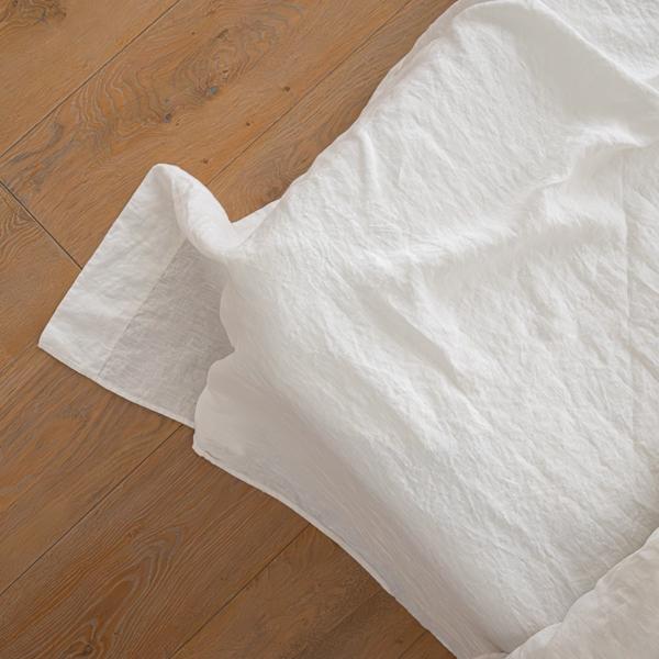 Linenme Bed Linen Flat Sheet Ivory Crushed
