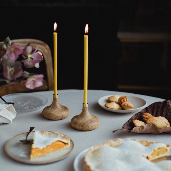 linenme Beeswax Dinner Candles