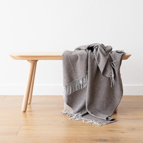 Linenme Beige Cotton Throw Valeria